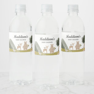 Woodland Animals Baby Shower  Water Bottle Label