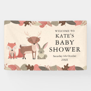 Woodland Animals Baby Shower Welcome Banner