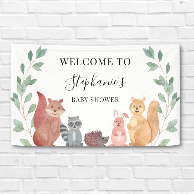 Woodland Animals Baby Shower Welcome  Banner (Creator Uploaded)