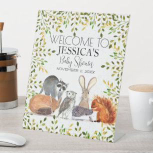 Woodland Animals Baby Shower Welcome Sign
