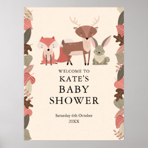 Woodland Animals Baby Shower Welcome Sign