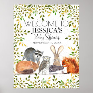 Woodland Animals Baby Shower Welcome Sign