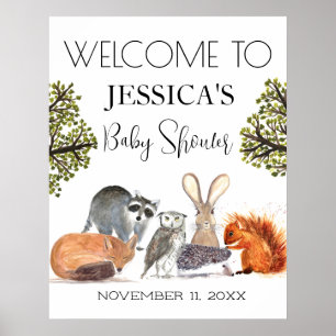 Woodland Animals Baby Shower Welcome Sign