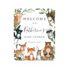 Woodland Animals Baby Shower Welcome Sign