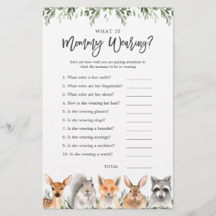 Woodland Animals Baby Shower What is Mummy Wearing