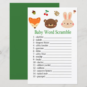 Woodland animals Baby word scramble game