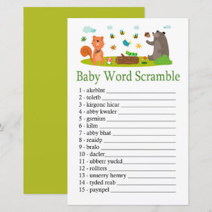 Woodland animals Baby word scramble game