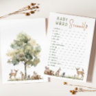 Woodland Animals Baby Word Scramble Game Card