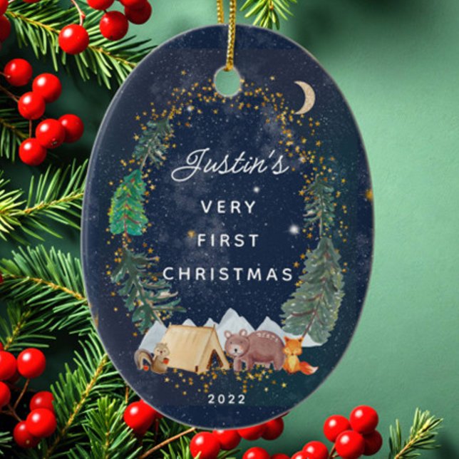 Woodland Animals Baby's First Christmas Ceramic Tree Decoration (Creator Uploaded)