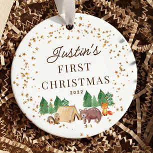 Woodland Animals Baby's First Christmas Ceramic Tree Decoration