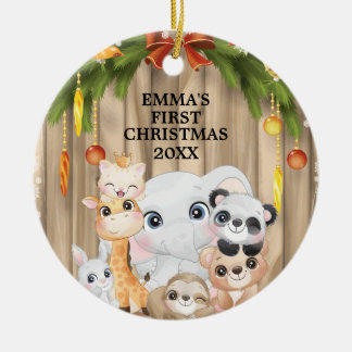 Woodland Animals Baby's First Christmas Ornament