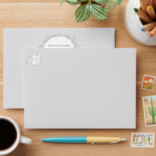 Woodland Animals   Back Flap Custom Return Address Envelope