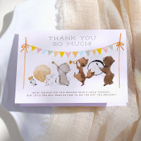 Woodland Animals Band Parade Baby Shower Thank You