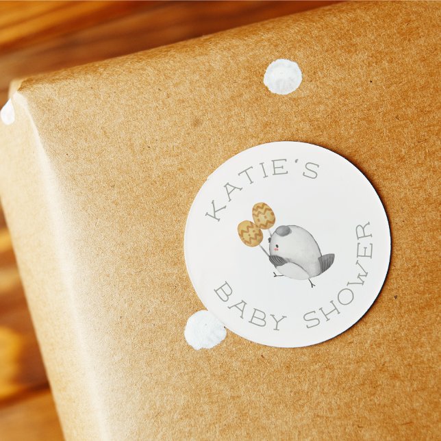 Woodland Animals Band Parade Cute Baby Shower Classic Round Sticker (Round Sticker Mock-up)