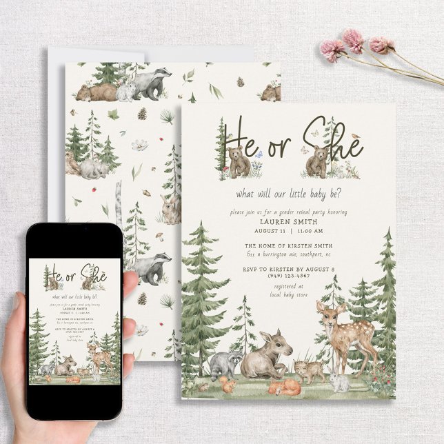 Woodland Animals Bearly Wait Baby Shower Invitatio Invitation (Creator Uploaded)