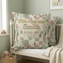 Woodland Animals Birth Stats Keepsake | Patchwork 