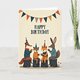 Woodland Animals Birthday Card