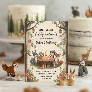Woodland Animals Birthday Forest Party Invitation