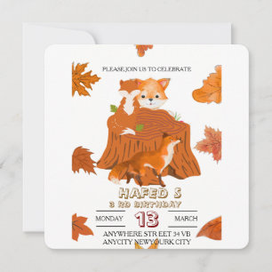 Woodland Animals Birthday Invitation: Fall Forest Save The Date
