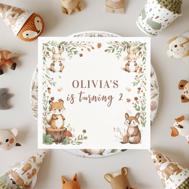 Woodland Animals Birthday Napkins | Rustic Forest  (Creator Uploaded)