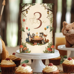 "Woodland Animals Birthday  Rustic Forest  Table Number
