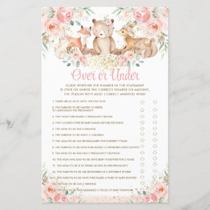 Woodland Animals Blush Floral Over or Under Game