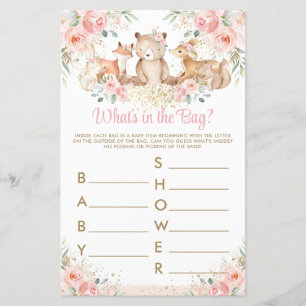Woodland Animals Blush Floral What's In the Bag