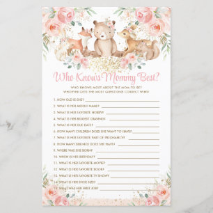 Woodland Animals Blush Floral Who Knows Mummy Best