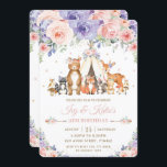 Woodland Animals Blush Lilac Floral Birthday  Invitation<br><div class="desc">Personalise this pretty birthday party invitation with your party details easily and quickly, simply press the customise it button to further re-arrange and format the style and placement of the text.  This whimsical invitation features adorable watercolor woodland animals and gorgeous pink blush and purple lilac floral. All text are editable!...</div>