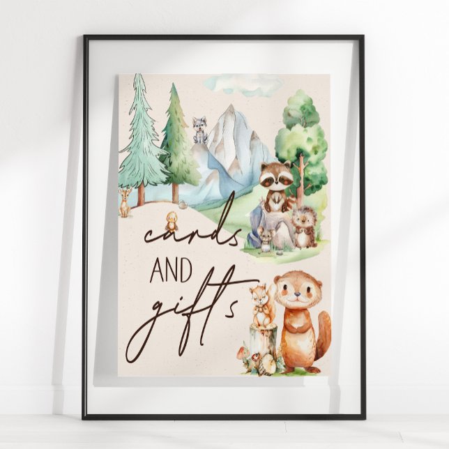 Woodland Animals Boho Baby Shower Cards Gifts Sign (Creator Uploaded)