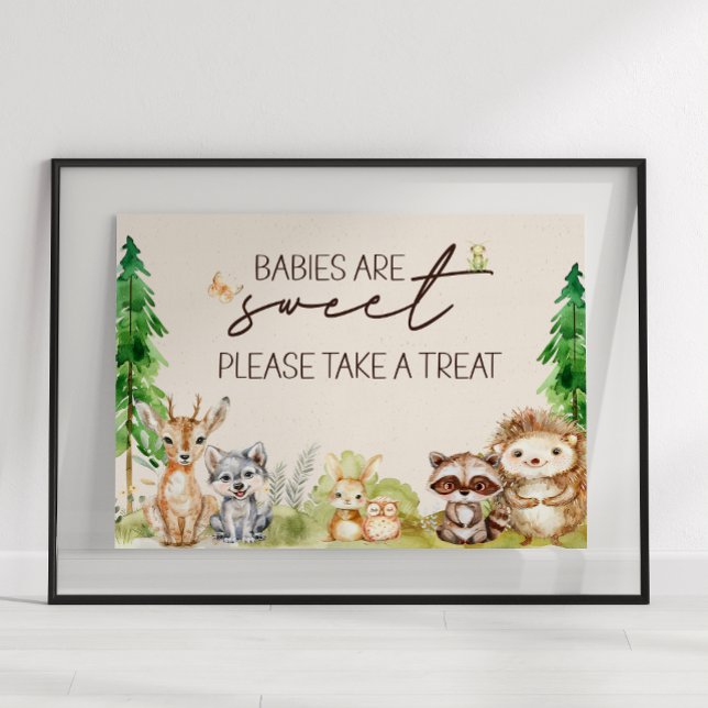 Woodland Animals Boho Baby Shower Favour Sign (Creator Uploaded)