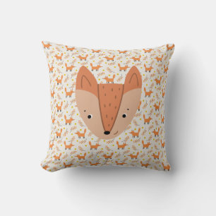 Woodland Animals Boho Design Fox Cushion