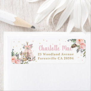 Woodland Animals Boho Tribal Return Address