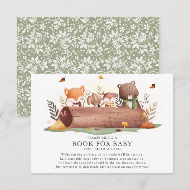 Woodland Animals Book for Baby Enclosure Card (Front/Back)