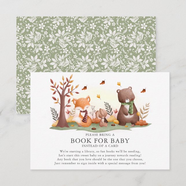 Woodland Animals Book for Baby Enclosure Card (Front/Back)