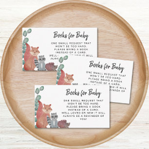 Woodland Animals Books For Baby Baby Shower Enclosure Card