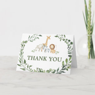 Woodland Animals Botanical Baby Shower Thank You Card