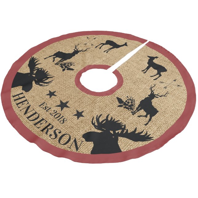 Woodland Animals Brushed Polyester Tree Skirt (Angled)