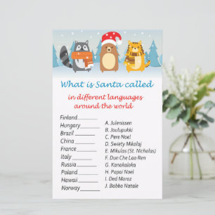 Woodland animals christmas around the world game