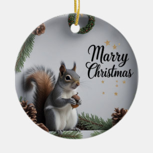 Woodland Animals Christmas Ceramic Circle Ornament