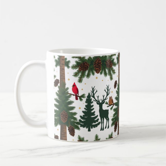 Woodland Animals Christmas Classic Mug – Rustic  (Left)
