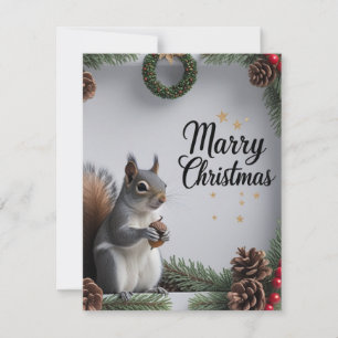 Woodland Animals Christmas Flat Holiday Card