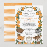 Woodland Animals Citrus Orange Baby Shower By Mail