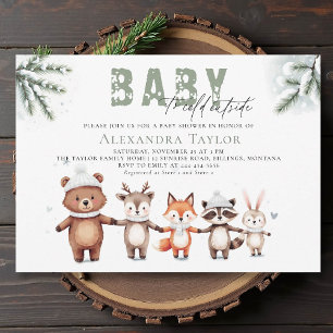Woodland Animals Cold Outside Winter Baby Shower Invitation