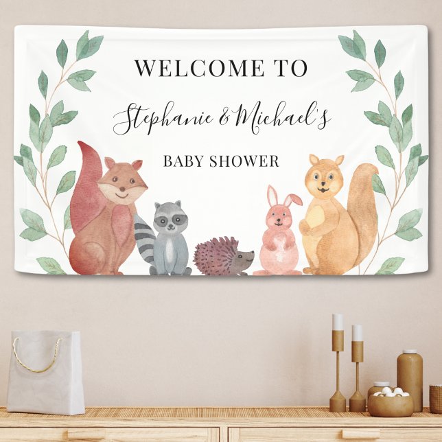Woodland Animals Couple's Baby Shower Welcome Banner (Creator Uploaded)