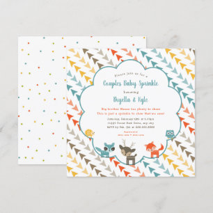 Woodland Animals Couples Baby Sprinkle Invitation