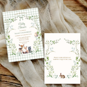Woodland Animals Cute Gender Neutral Baby Shower Invitation