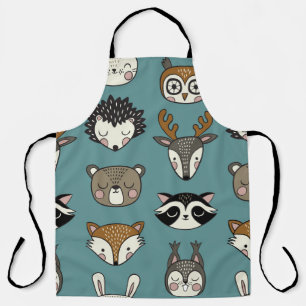 Woodland Animals Cute Vintage Pattern Apron