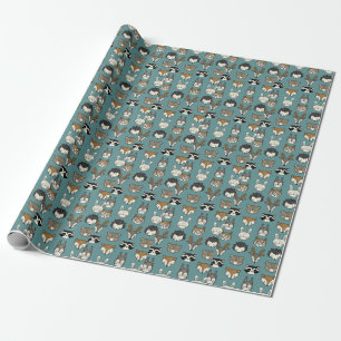 Woodland Animals Cute Vintage Pattern Wrapping Paper