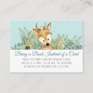 Woodland Animals Deer Baby Boy Bring a Book Enclosure Card